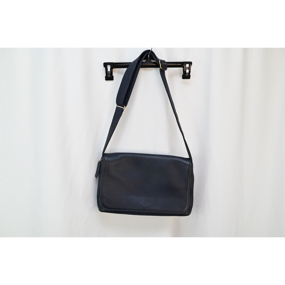 Coach Navy Pebbled Leather Crossbody Bag #4928 Vintage Brass Hardware